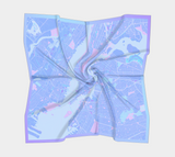 New York City Map Blue Twilight Square Scarf