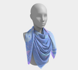 New York City Map Blue Twilight Square Scarf
